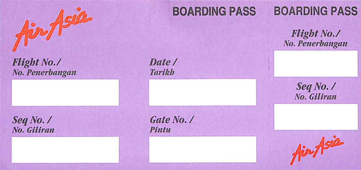 Manual Boarding Pass Airasia Museum
