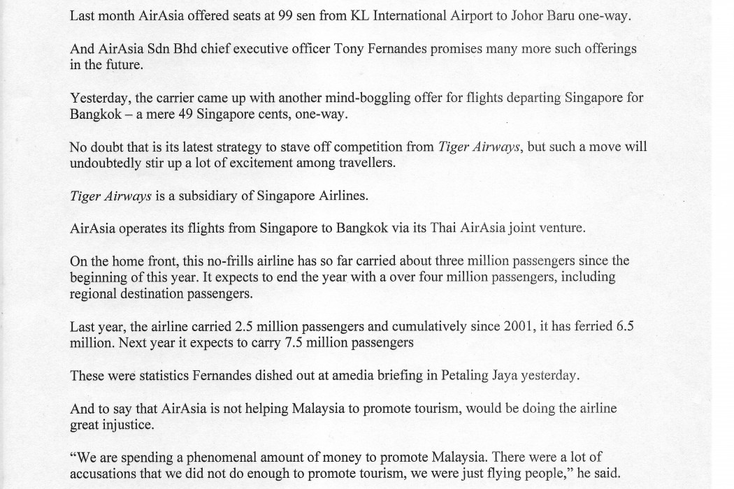 (1) Soon - more low-fare offerings from airasia