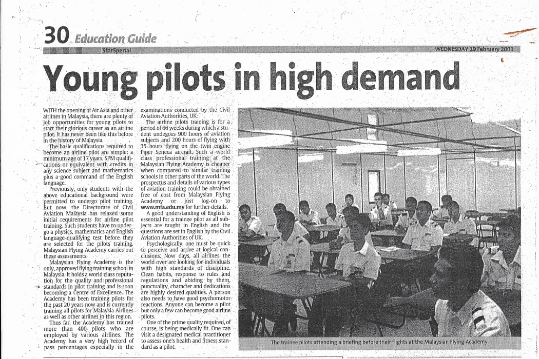 (1) Young pilots in high demand