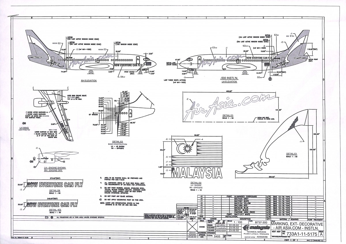 Aircraft Technical Drawings Airasia Museum