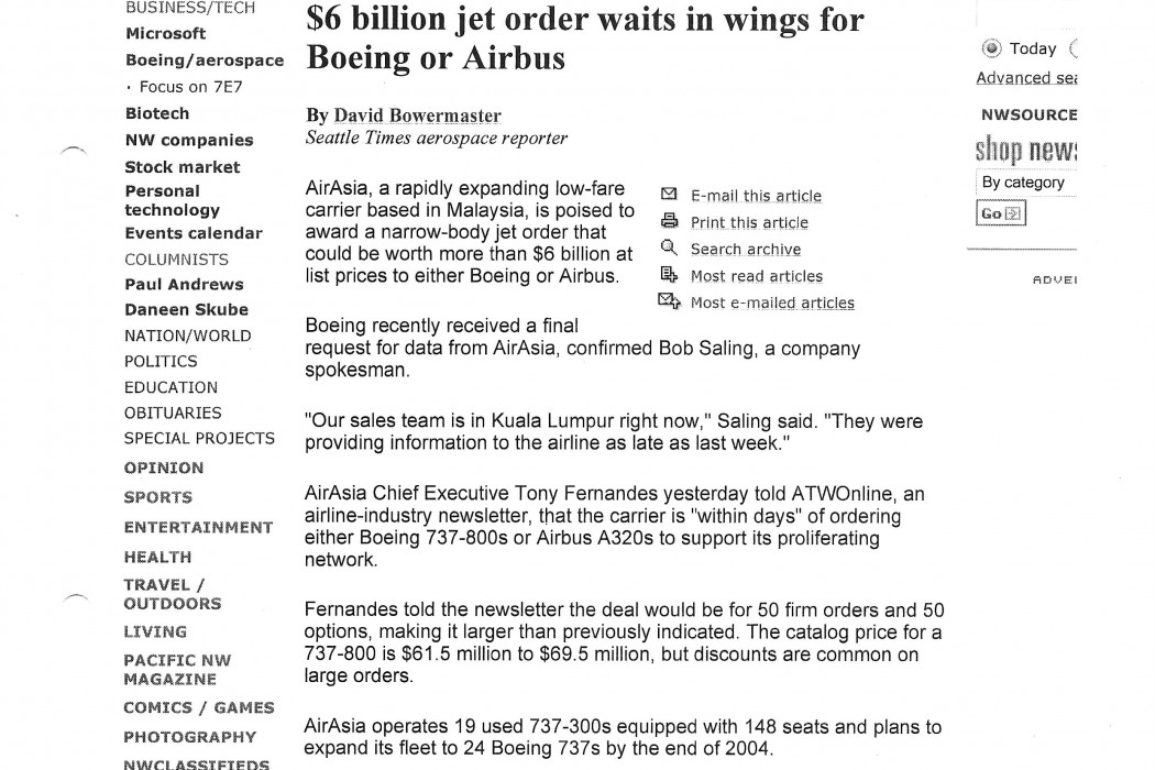 $6 billion jet order waits in wings for Boeing or Airbus (1)