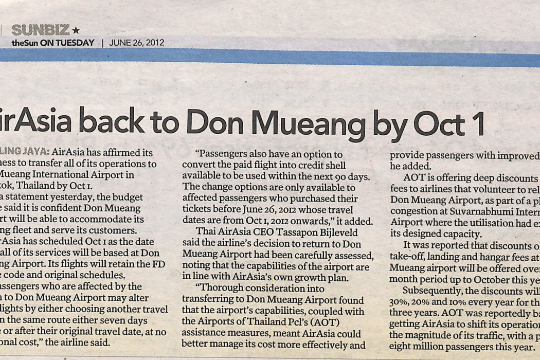 airasia back to Don Mueang by Oct 1