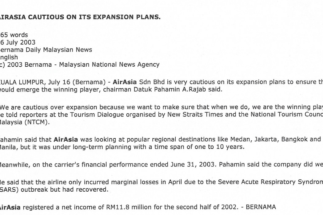 airasia cautious on its expansion plans