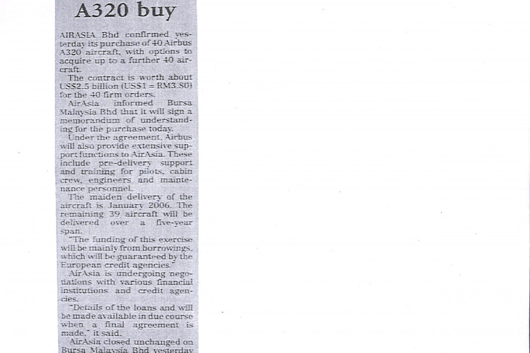 airasia confirms US$2.5b A320 buy