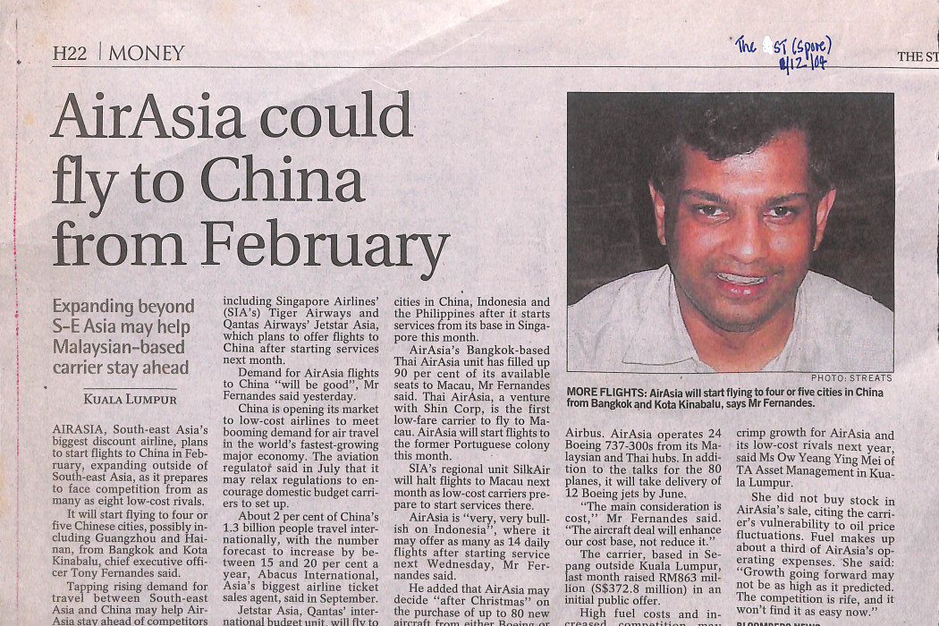 airasia could fly to China from February