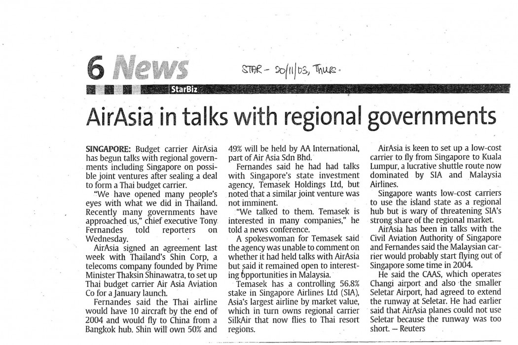 airasia in talks with regional governments