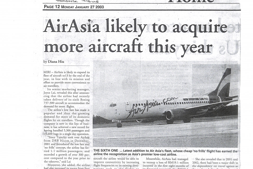 airasia likely to acquire more aircraft this year (caption wrong)
