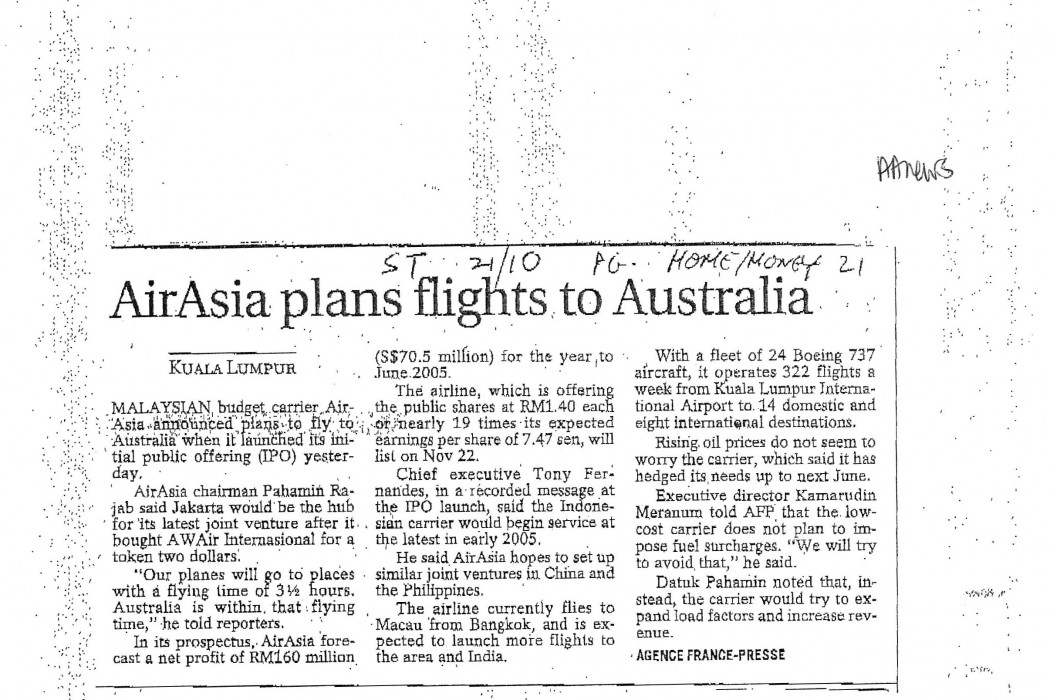 airasia plans flights to Australia