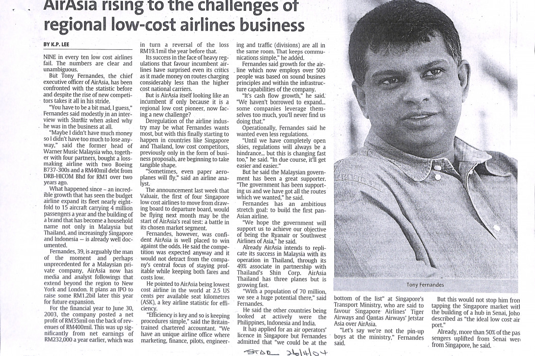 airasia rising to the challenges of regional low-cost airlines business