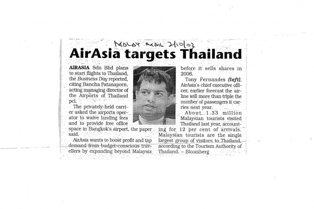airasia targets Thailand