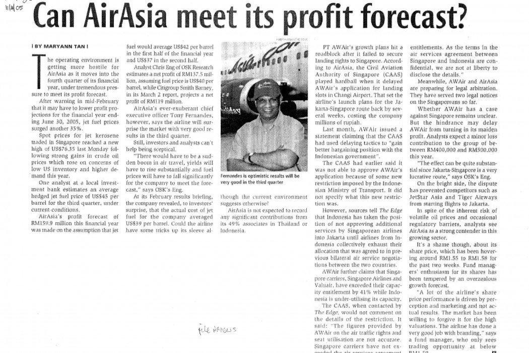 Can airasia meet its profit forecast