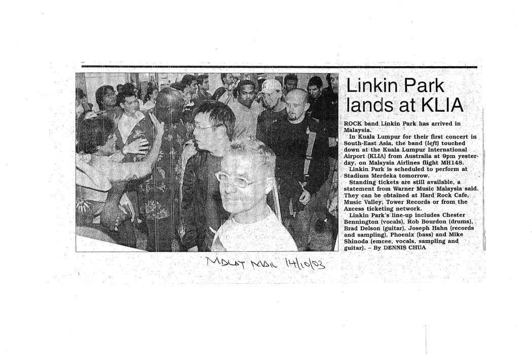 Linkin Park lands at KLIA