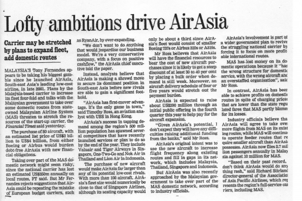 Lofty ambitions drive airasia