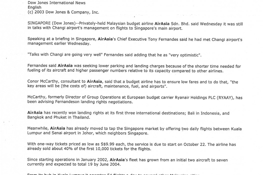 Malaysia's airasia Still in Talks to Fly to Singapore (2)