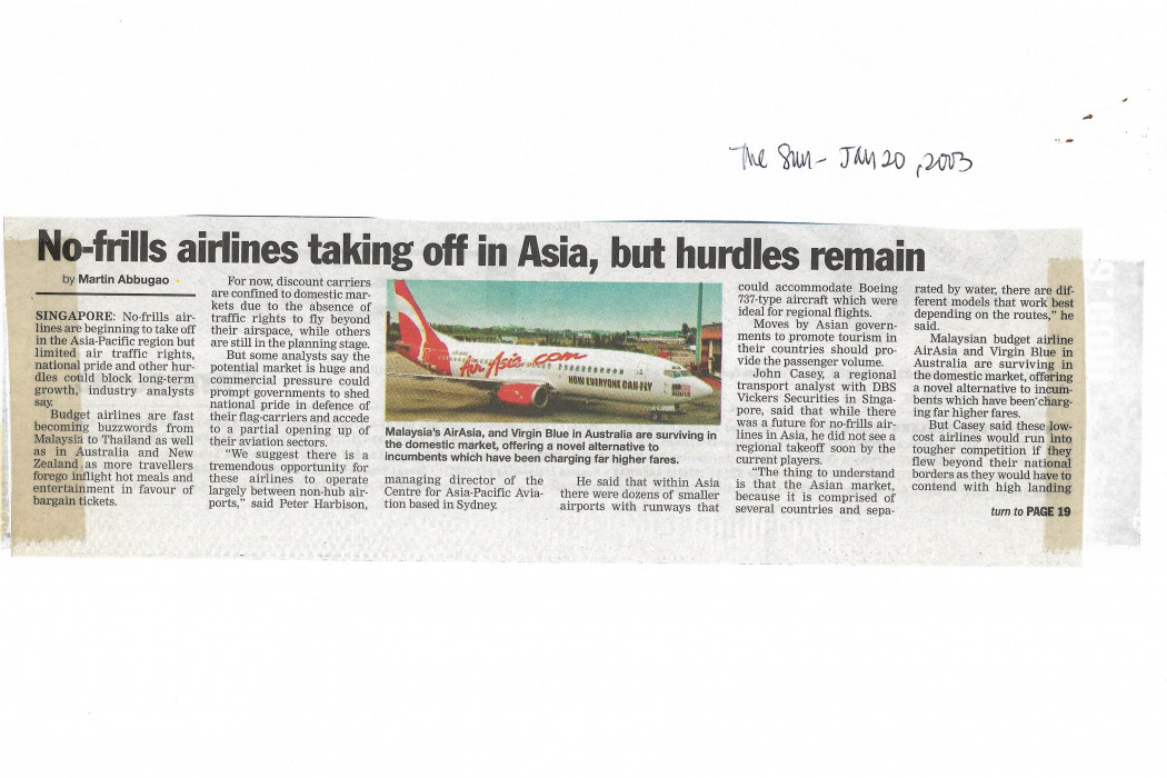 No-frills airlines taking off in Asia, but hurdles remain