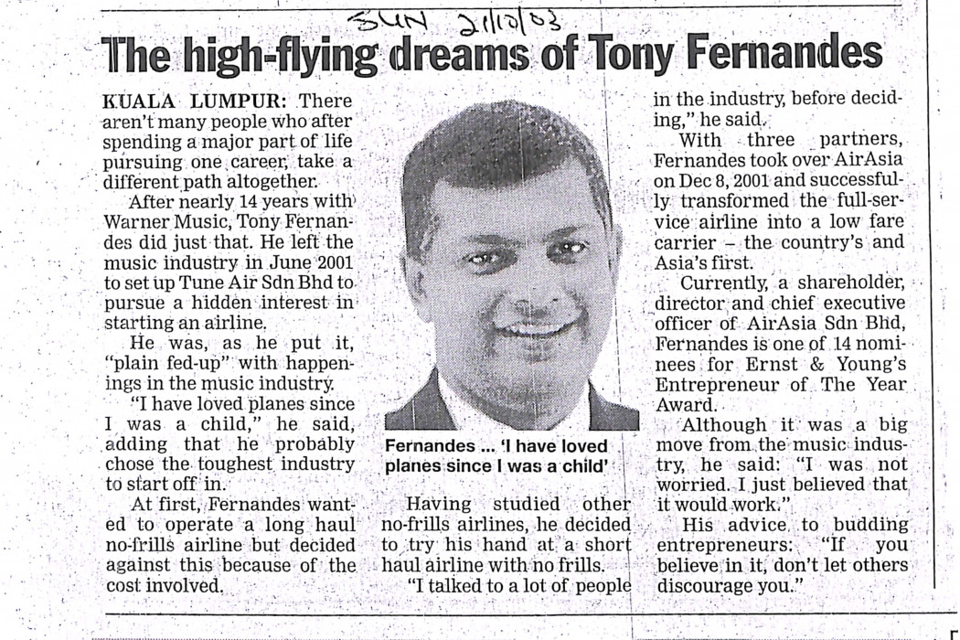 The high-flying dreams of Tony Fernandes