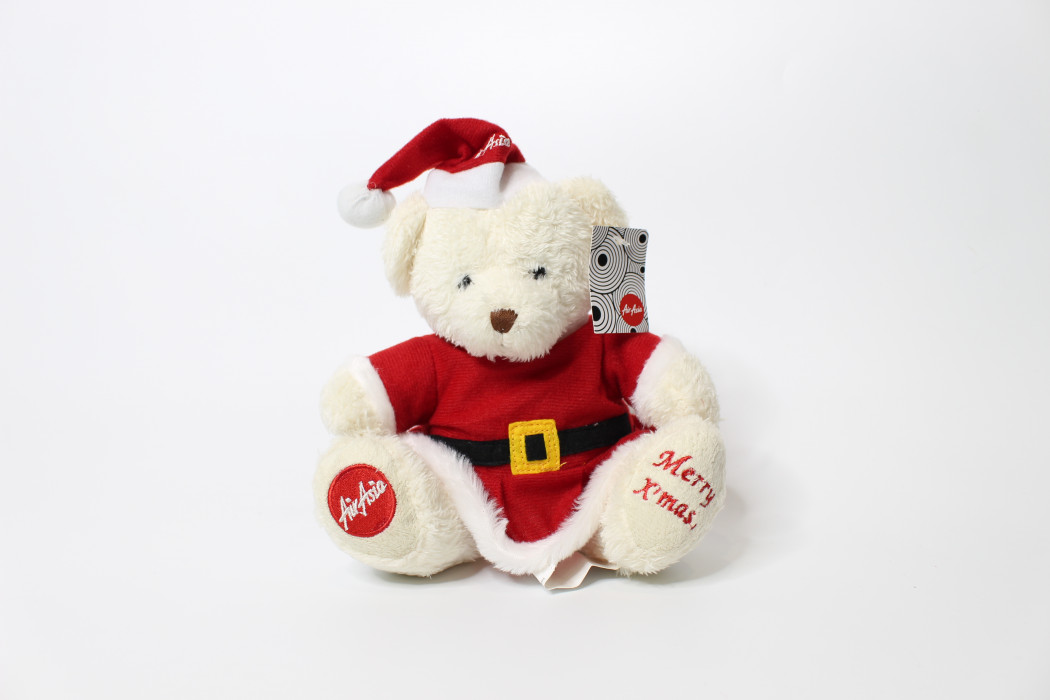 White teddy bear (santa uniform) (1)